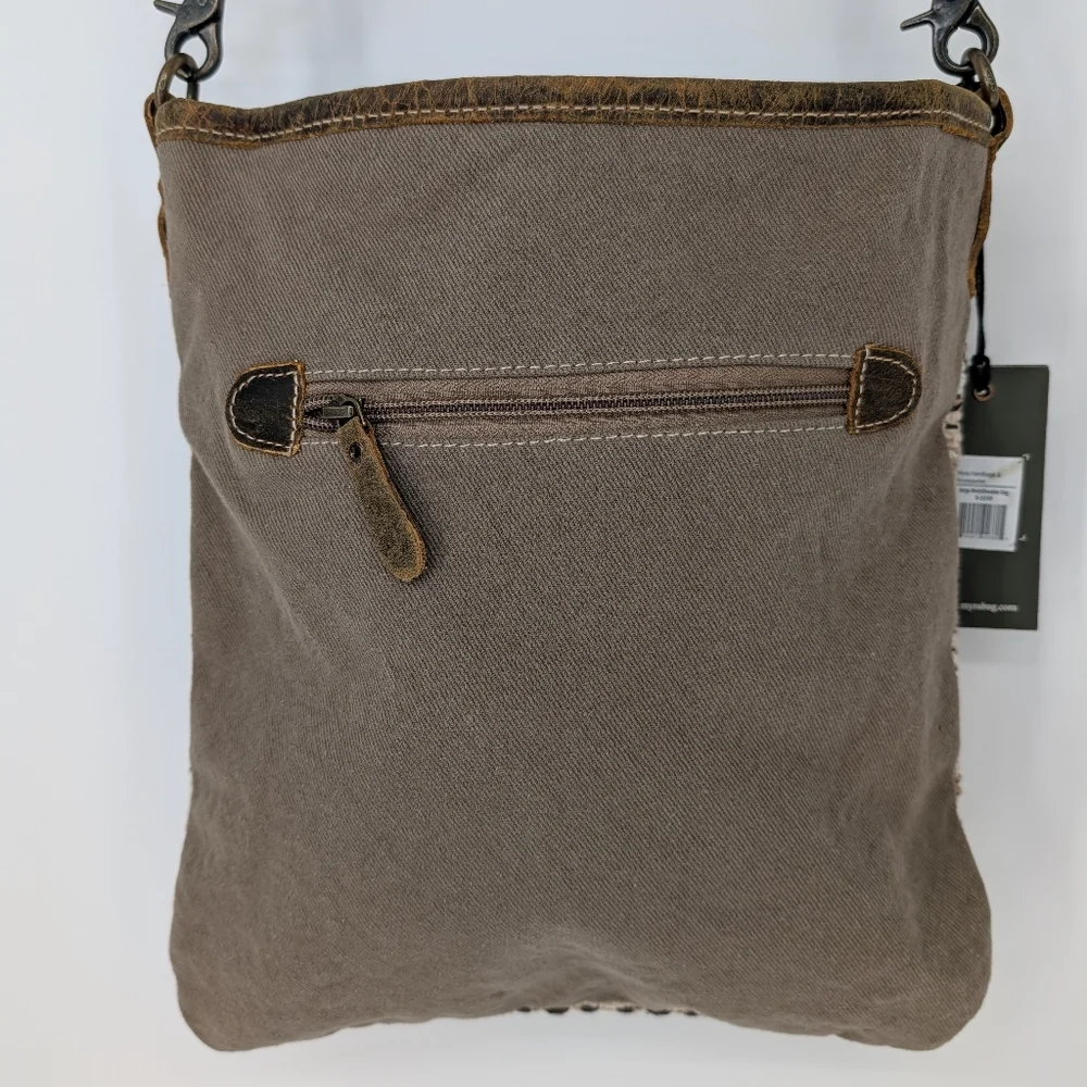 NWT Myra Bag Beige World Shoulder Bag S-2230 | Boho Canvas Leather Crossbody
